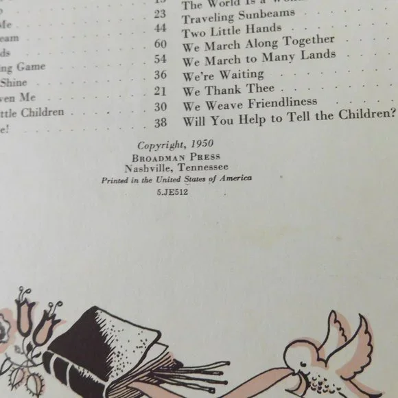 Missionary Melodies Song Book 1950 Vintage Children Sunbeams Broadman Press HB - Picture 5 of 10